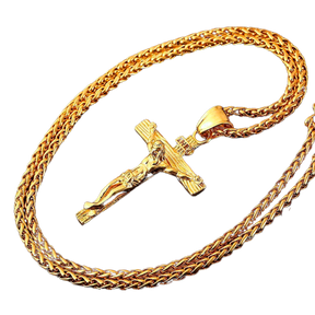 Pendentif croix en plaqué or 18 carats