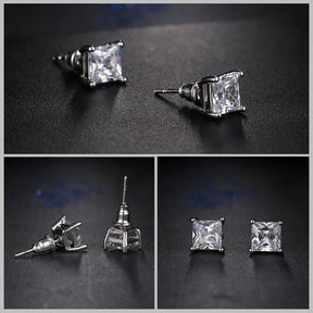 Boucle d'oreille unisexe en zircone cubique